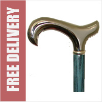 Chrome Plated Derby Walking Stick - Blue Shaft
